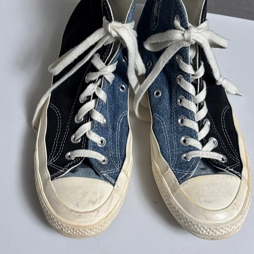 Converse Chuck 70 High Top 8 Men Black Blue Tri-Panel Denim Renew Sneaker